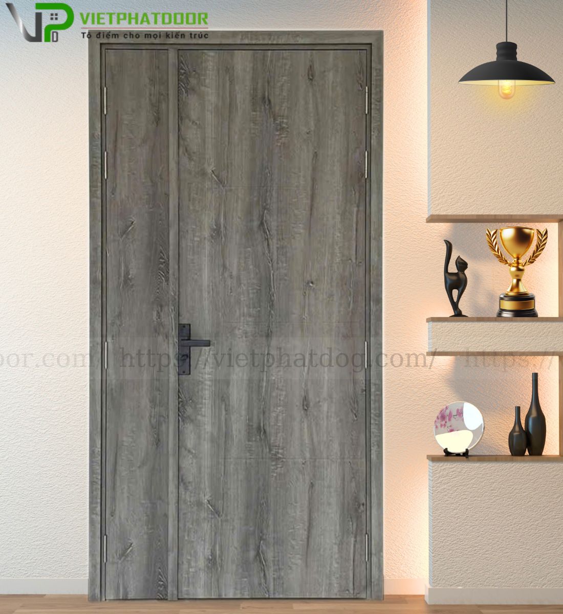 CỬA 2 CÁNH LỆCH NHỰA GIẢ GỖ COMPOSITE VPB10 - BASIC