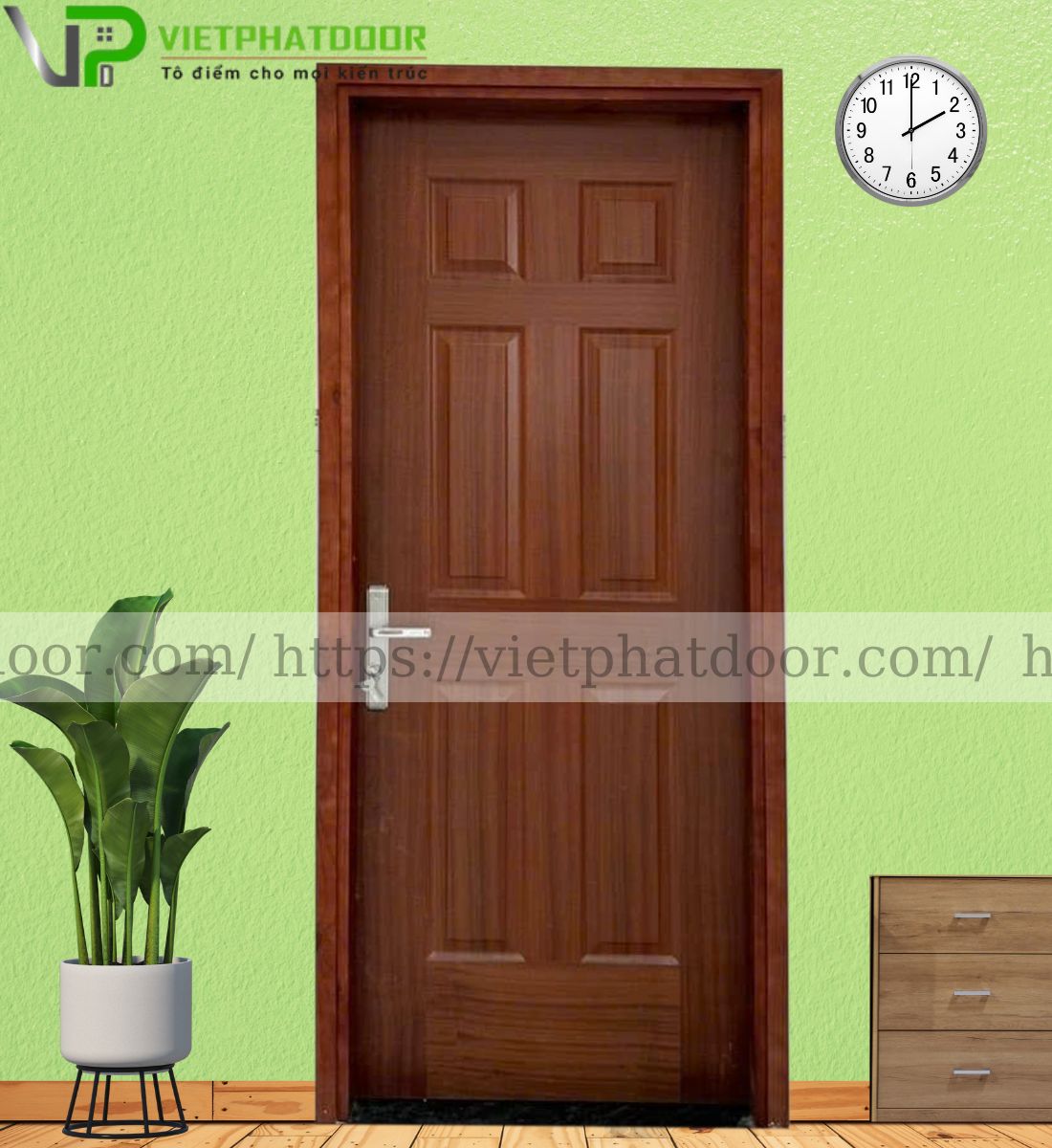 CỬA GỖ CÔNG NGHIỆP HDF VENEER 6A - SAPELE