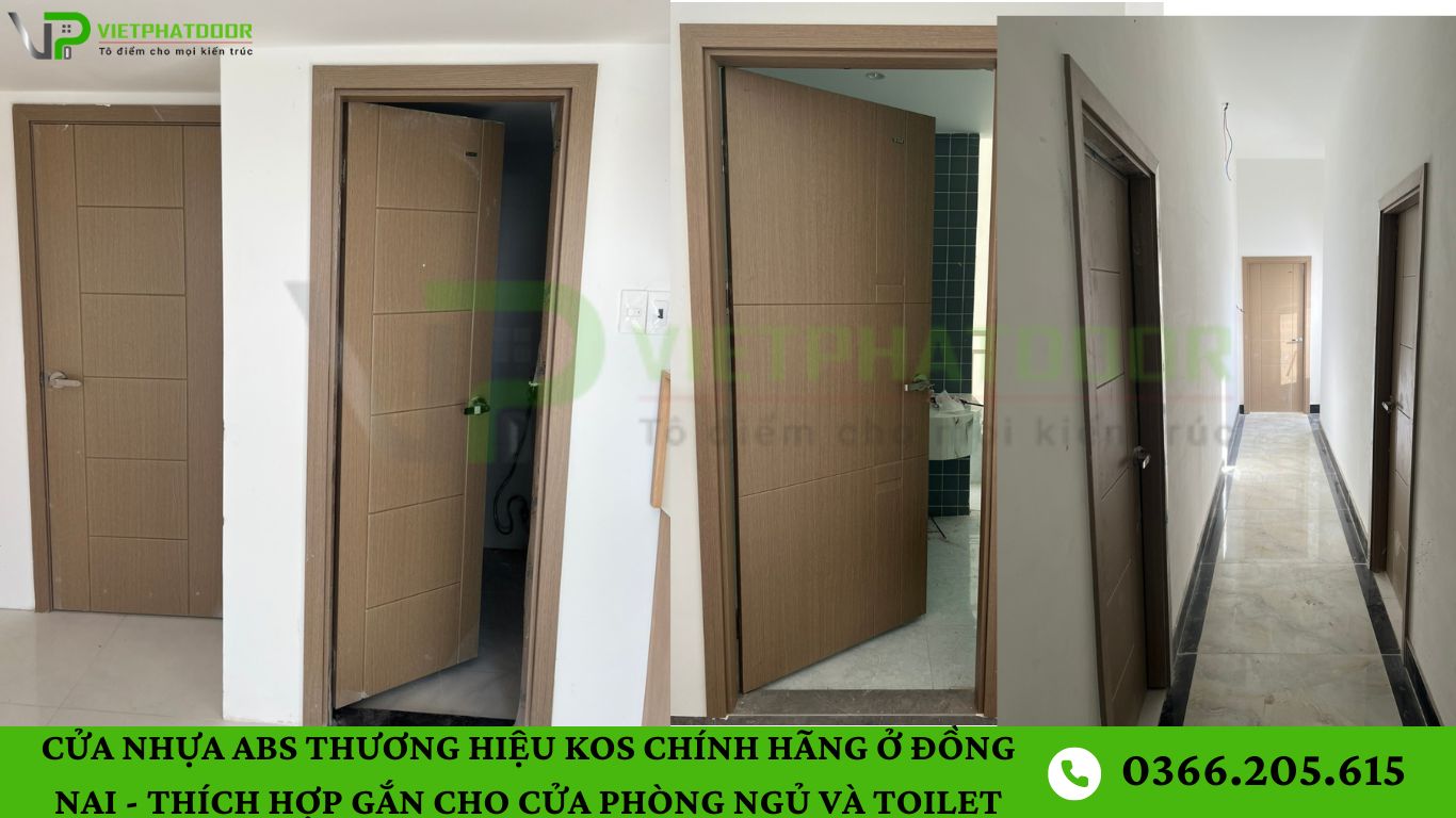 CỬA NHỰA ABS THƯƠNG HIỆU KOS CHÍNH HÃNG Ở ĐỒNG NAI - THÍCH HỢP GẮN CHO CỬA PHÒNG NGỦ VÀ TOILET