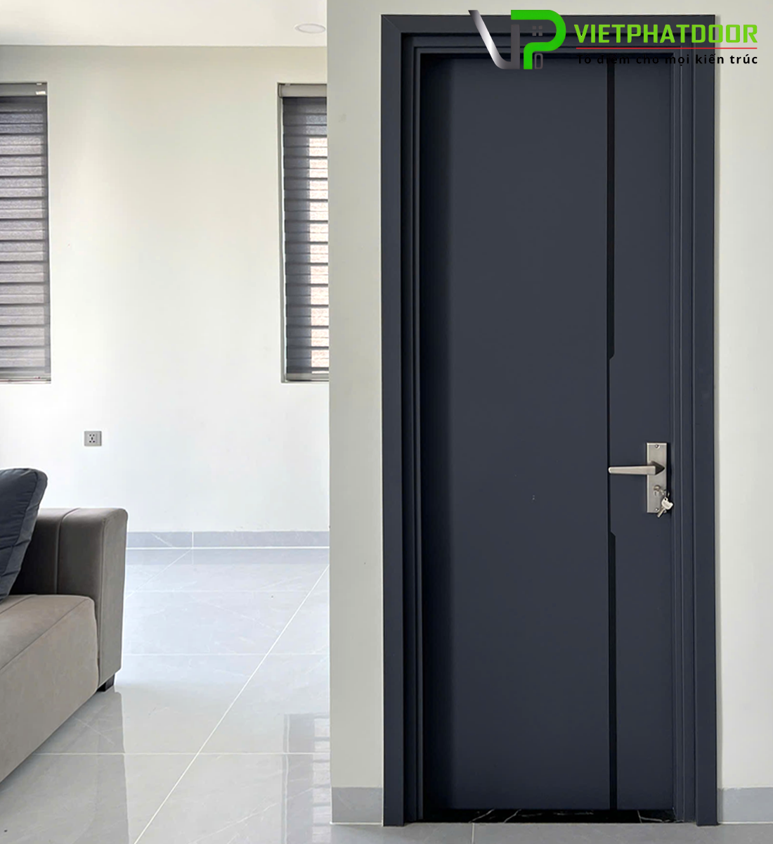 CỬA NHỰA COMPOSITE D4 - CNC PHÔI ĐEN THAN TRE