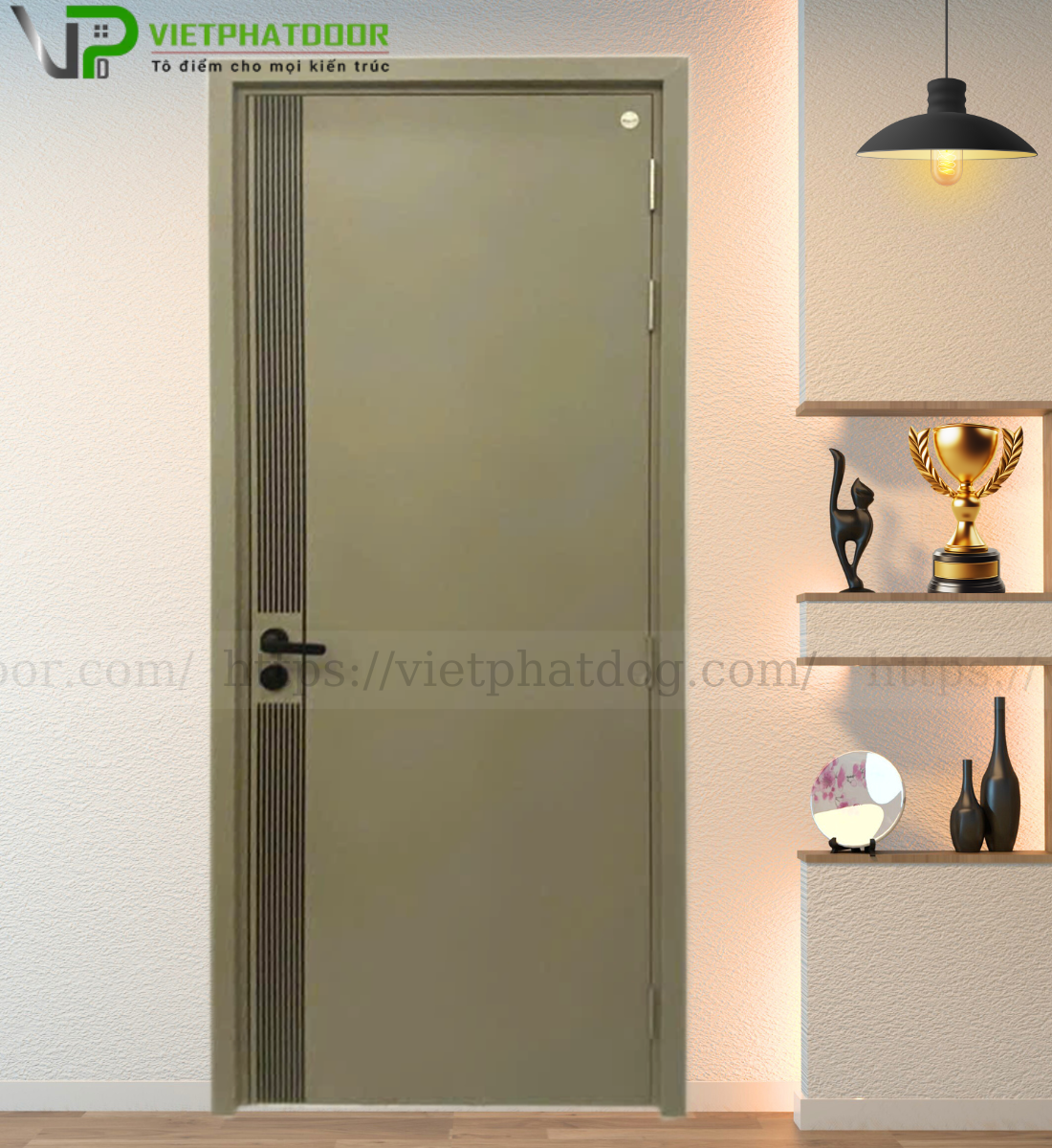 CỬA NHỰA GIẢ GỖ COMPOSITE SYD 05 - CNC PHÔI ĐEN