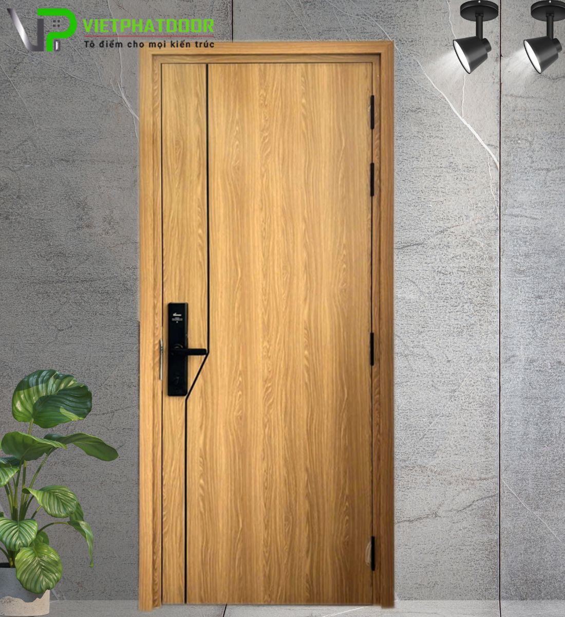CỬA NHỰA GIẢ GỖ COMPOSITE VPB06 - CNC PHÔI ĐEN
