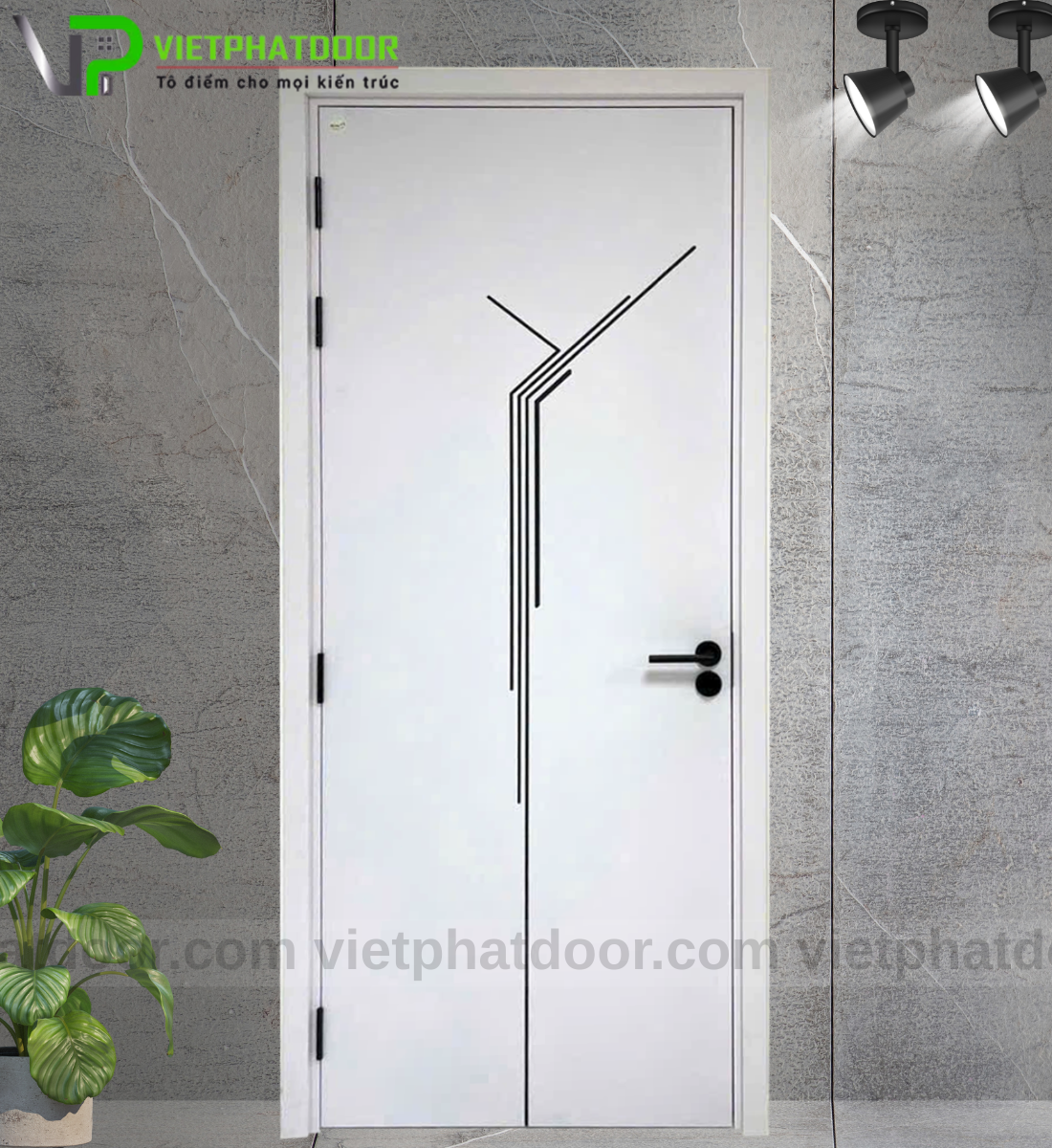 CỬA NHỰA GIẢ GỖ COMPOSITE VPD01 - CNC PHÔI ĐEN LXR