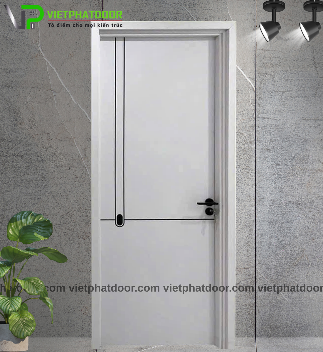 CỬA NHỰA GIẢ GỖ COMPOSITE VPD06 - THAN TRE
