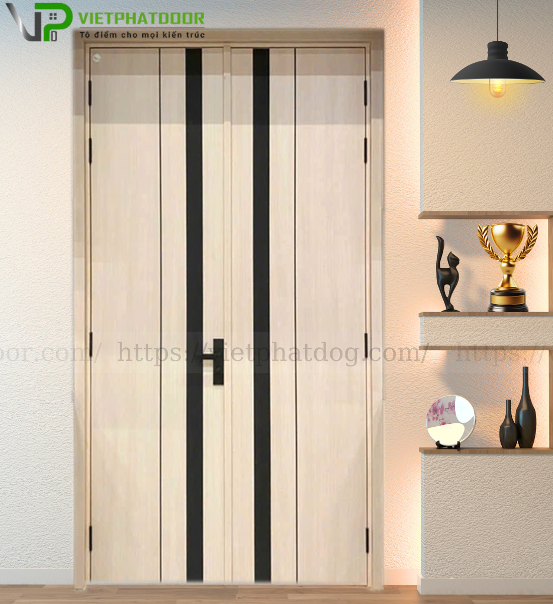 CỬA NHỰA GIẢ GỖ COMPOSITE VPE01- CNC PHÔI ĐEN