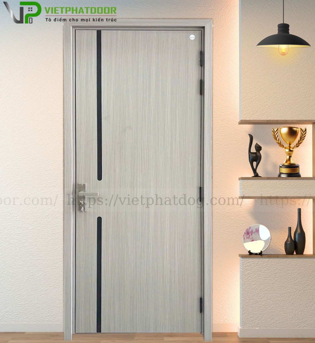 CỬA NHỰA GIẢ GỖ COMPOSITE VPE16 - CNC PHÔI ĐEN PRENIUM