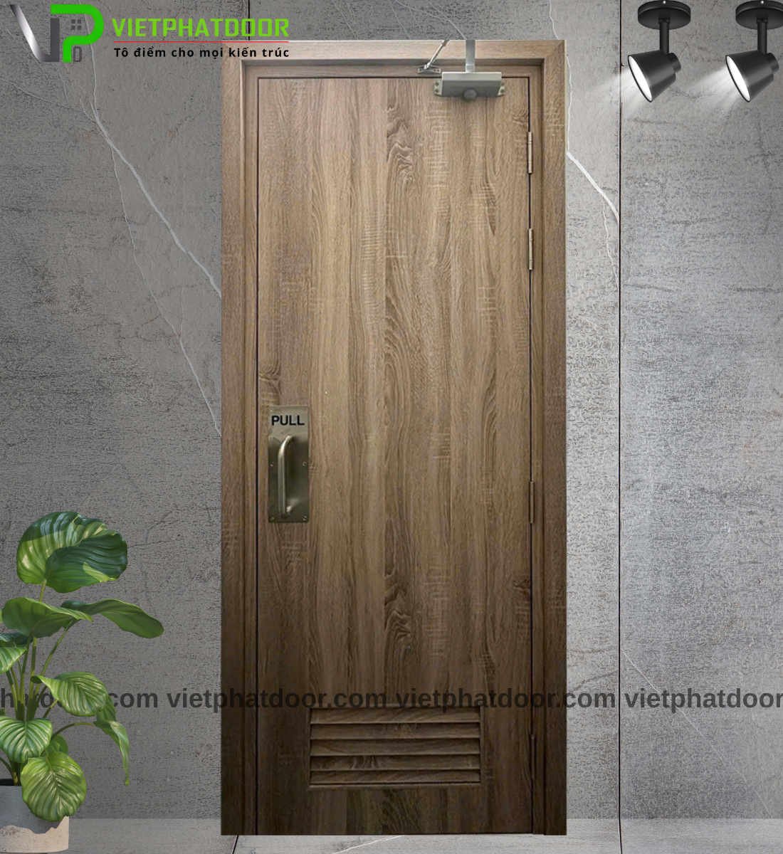 CỬA NHỰA GIẢ GỖ COMPOSITE VPR3 - PHẴNG LÁ SÁCH HỞ