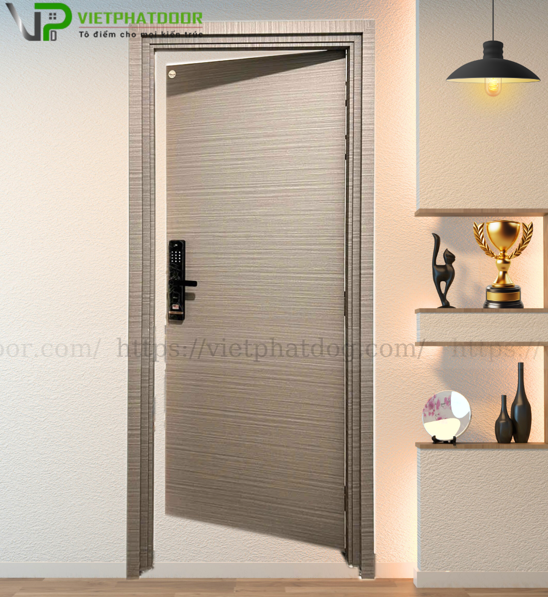 CỬA VÒM NHỰA GIẢ GỖ COMPOSITE VÂN NGANG - PHẴNG