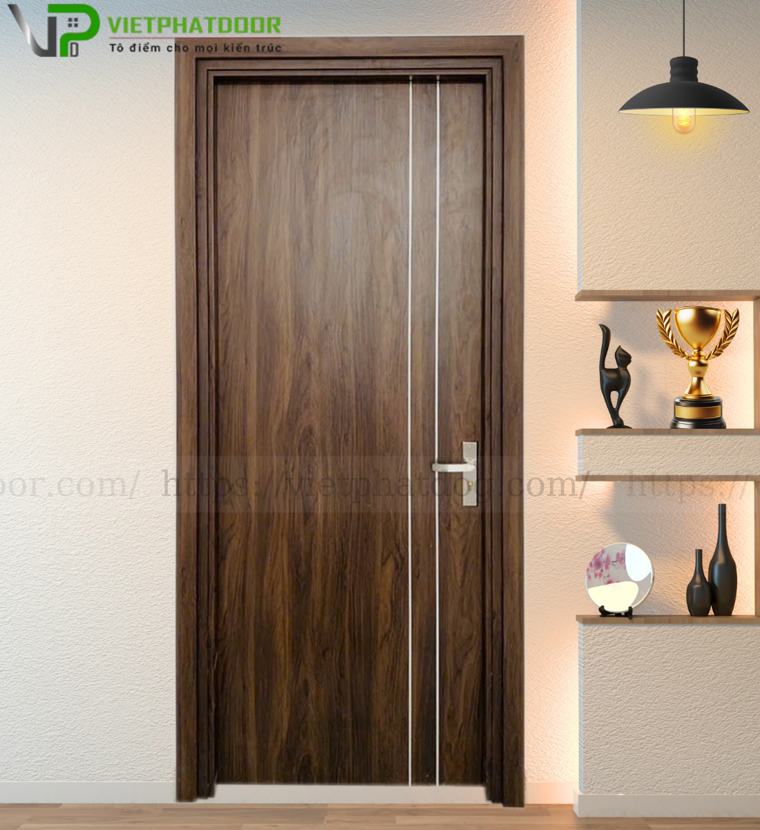 CỬA VÒM NHỰA GIẢ GỖ COMPOSITE VP14 - CHỈ NHÔM HỢP KIM
