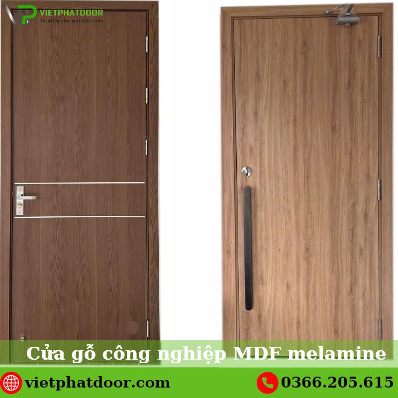 Cửa gỗ công nghiệp MDF melamine An Cường