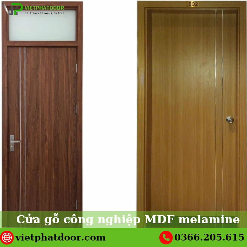 Cửa gỗ công nghiệp MDF melamine ô fix