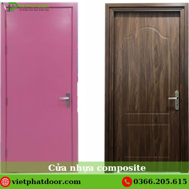 Cửa nhựa composite màu hồng