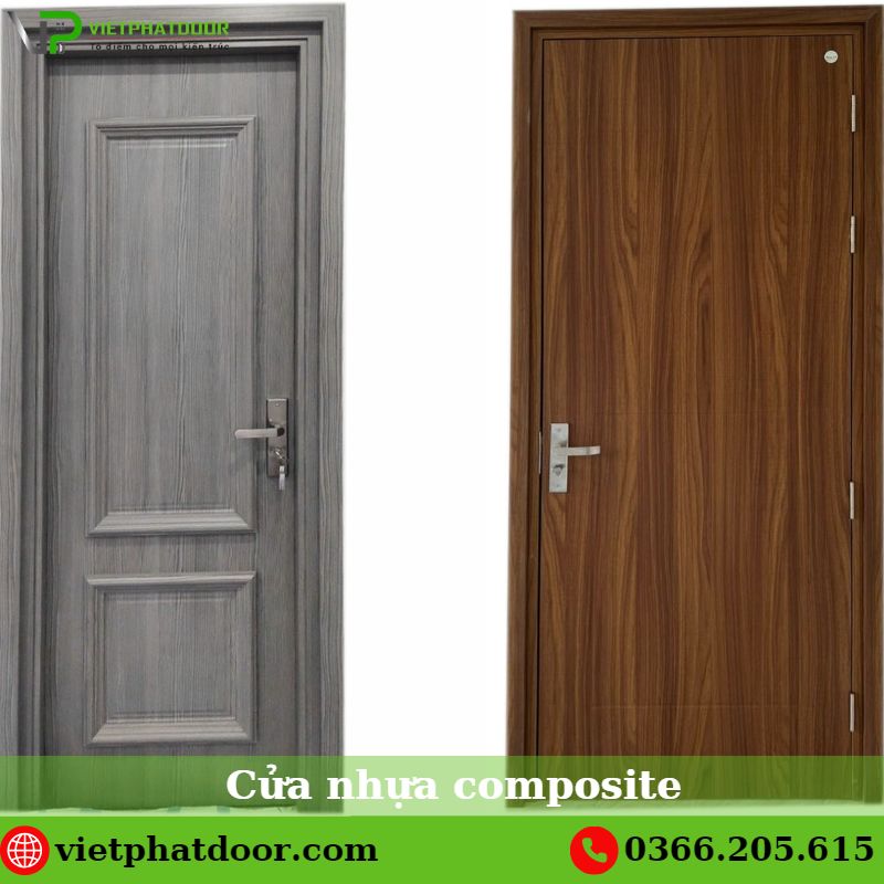 cửa nhựa composite phào chỉ màu xám