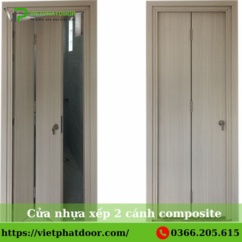 Cửa nhựa xếp 2 cánh composite