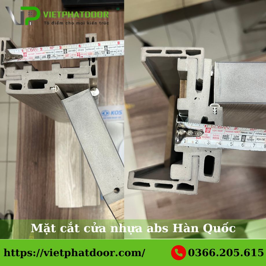 Mặt cắt cửa nhựa abs hàn quốc