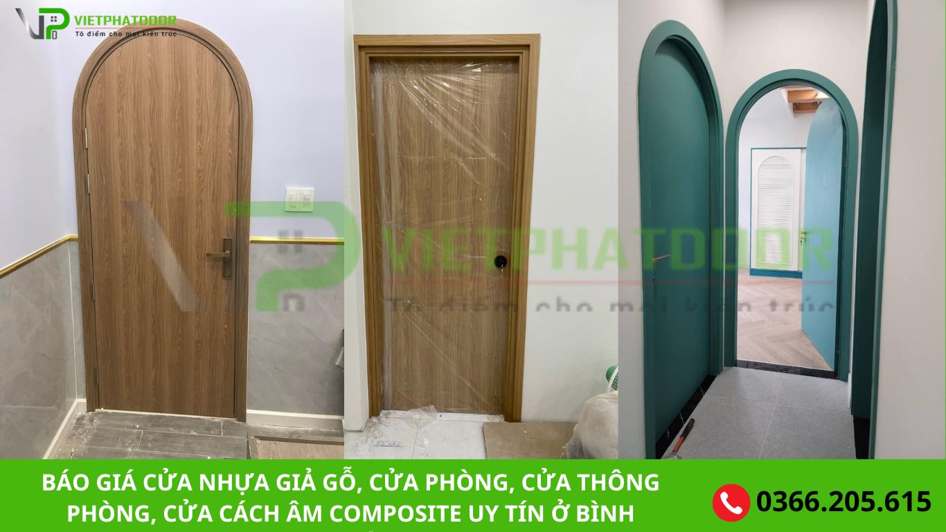 BÁO GIÁ CỬA NHỰA GIẢ GỖ, CỬA PHÒNG, CỬA THÔNG PHÒNG, CỬA CÁCH ÂM COMPOSITE UY TÍN Ở BÌNH PHƯỚC