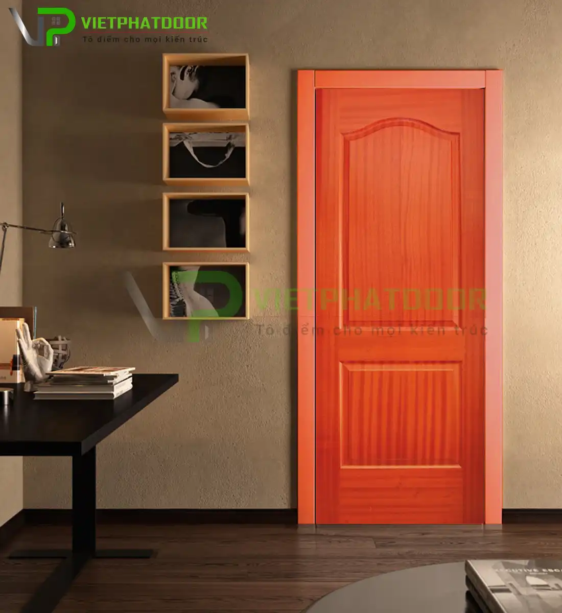 CỬA GỖ CÔNG NGHIỆP HDF VENEER 2A-Sapele - VIỆT PHÁT DOOR