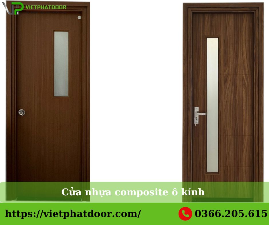 cửa nhựa composite ô kính mờ