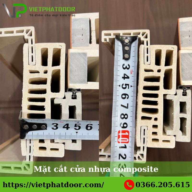 mặt cắt cửa nhựa composite