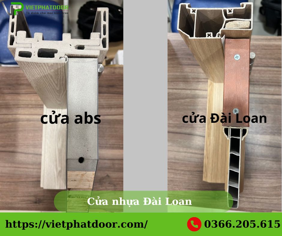 so sánh cửa nhựa Đài Loan và cửa nhựa abs Hàn Quốc 1