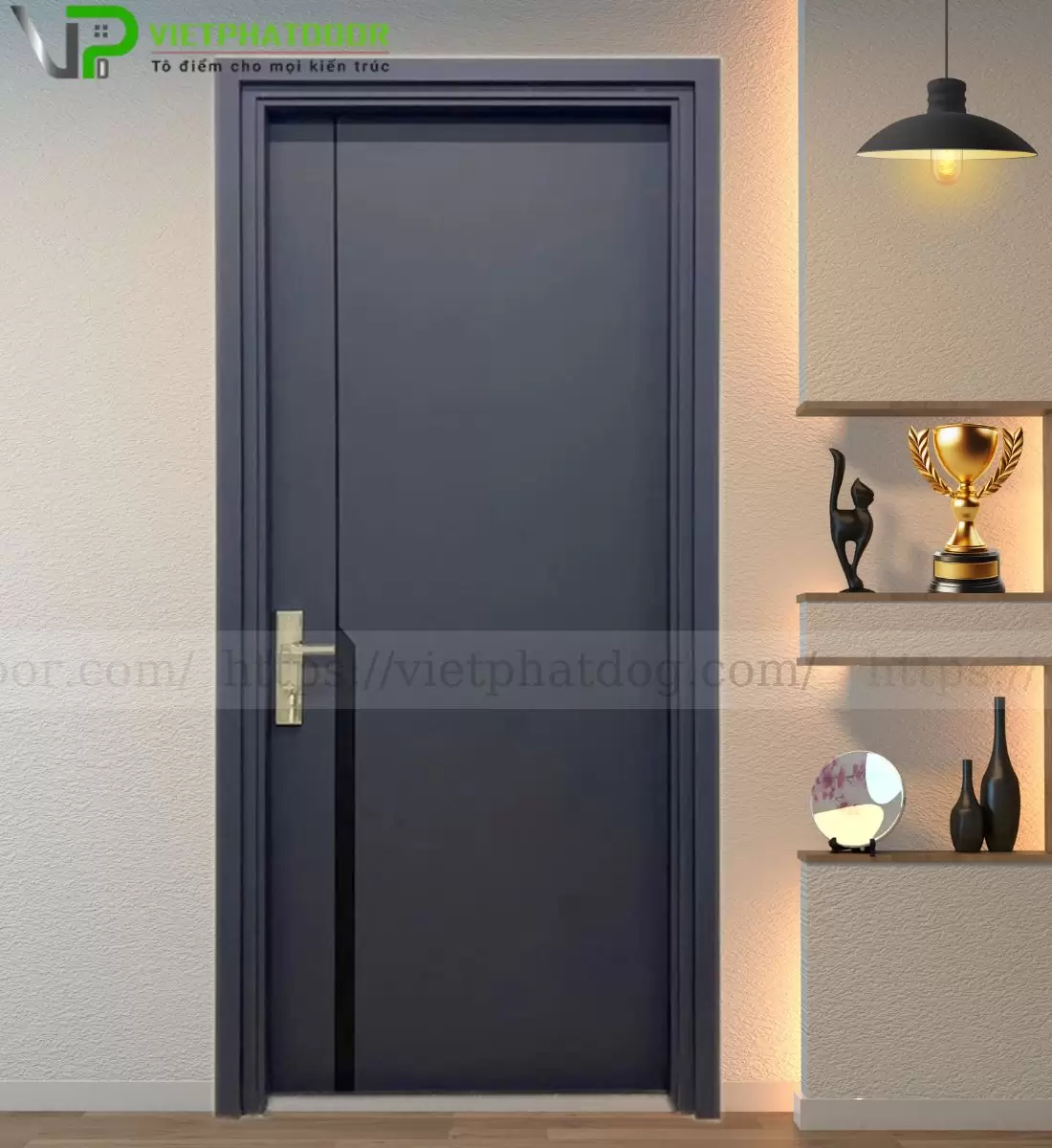 CỬA 2 CÁNH LỆCH NHỰA COMPOSITE SYD 04 - CNC PHÔI ĐEN