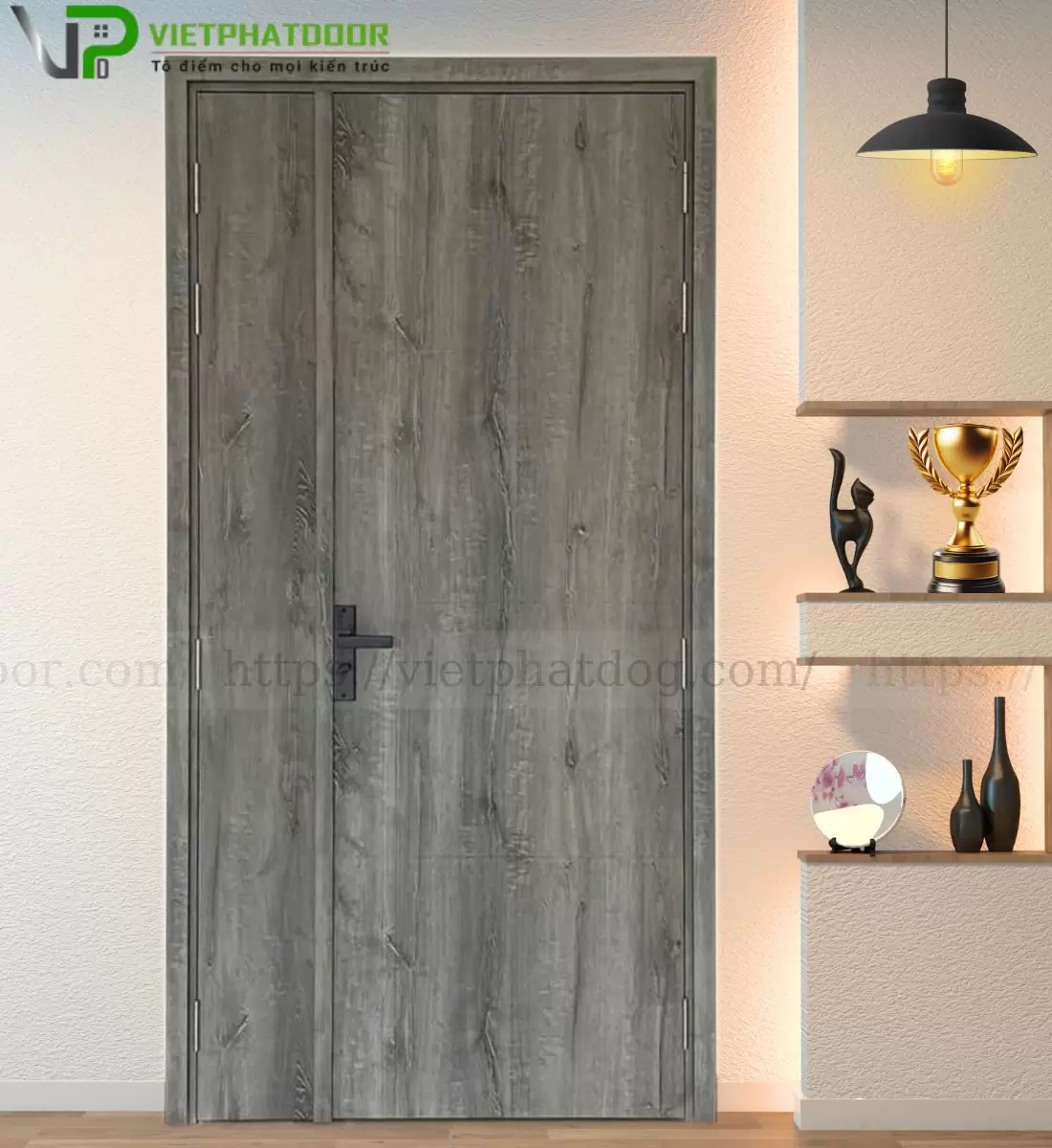 CỬA 2 CÁNH LỆCH NHỰA GIẢ GỖ COMPOSITE VPB10 - BASIC