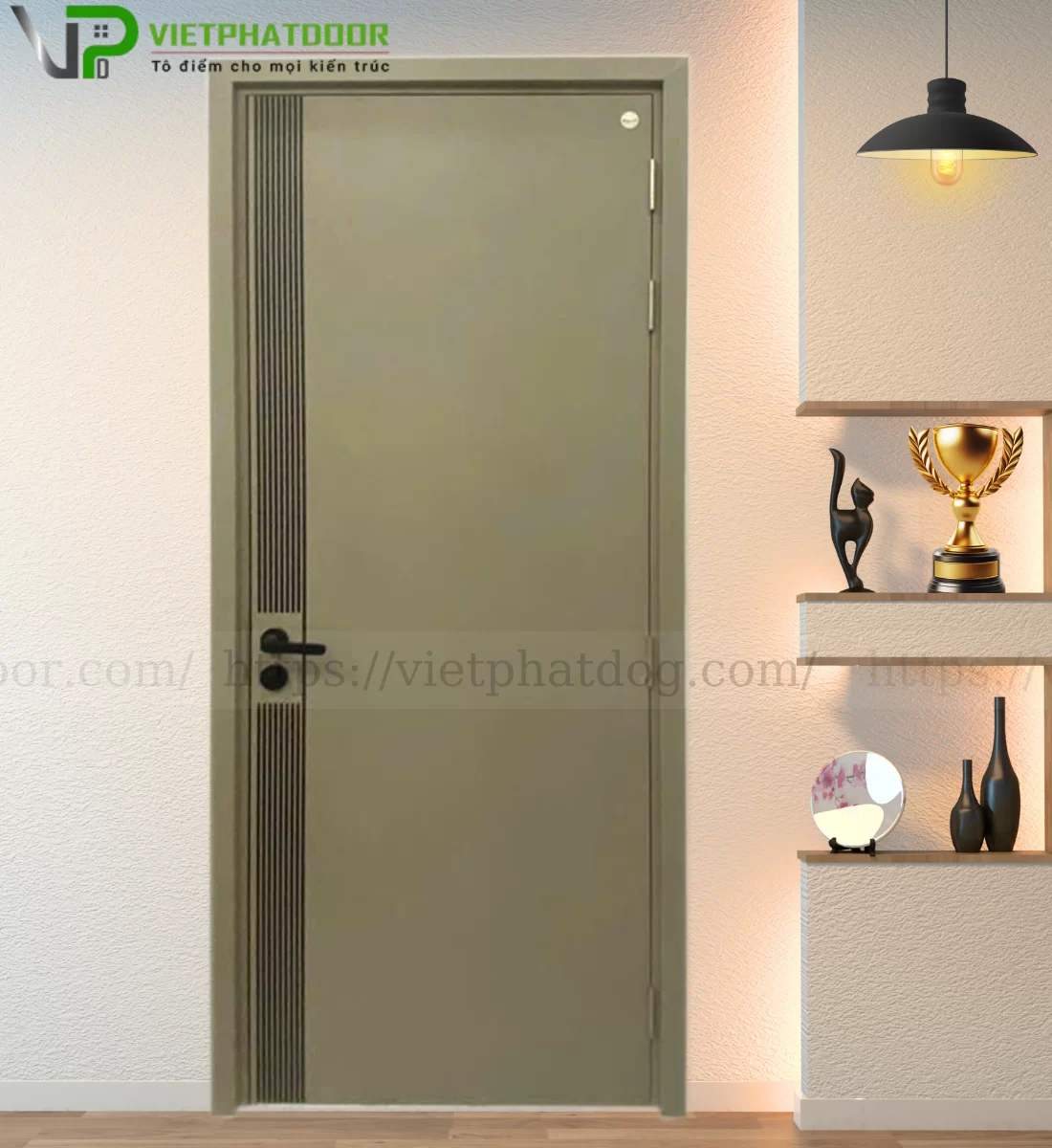 CỬA NHỰA GIẢ GỖ COMPOSITE SYD 05 - CNC PHÔI ĐEN