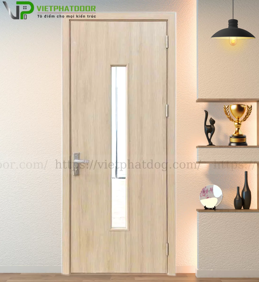 CỬA NHỰA GIẢ GỖ COMPOSITE SYE01 - Ô KÍNH