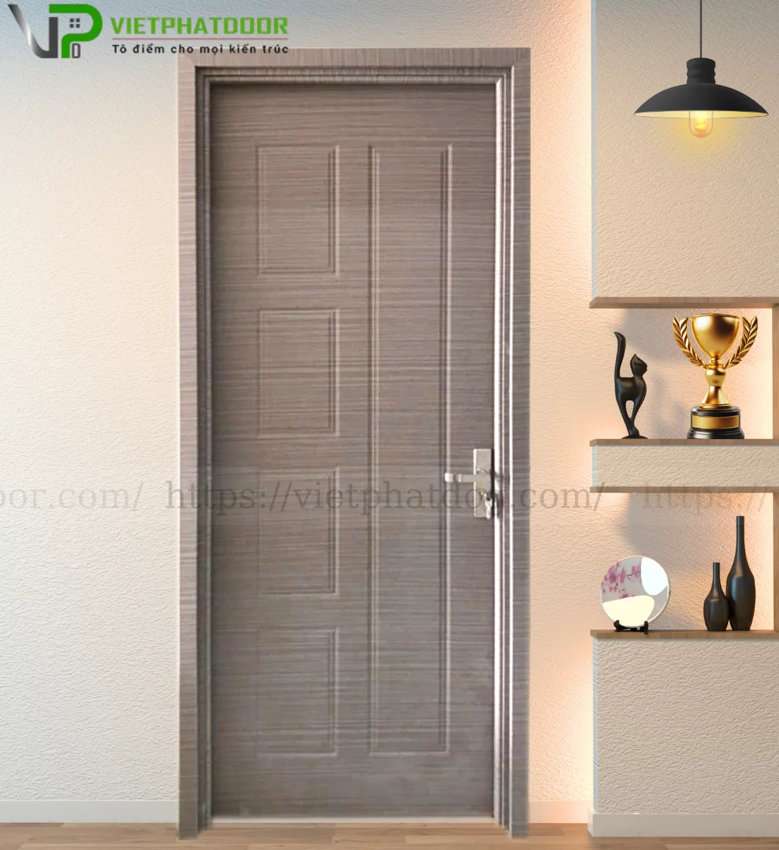 CỬA NHỰA GIẢ GỖ COMPOSITE VÂN NGANG - CNC