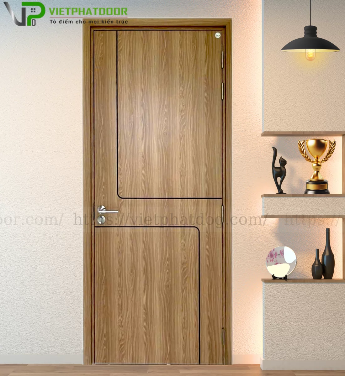 CỬA NHỰA GIẢ GỖ COMPOSITE VPB 06 - CNC PHÔI ĐEN