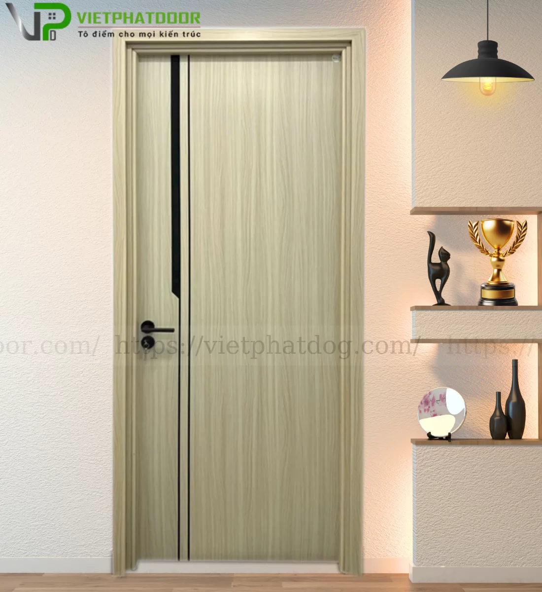 CỬA NHỰA GIẢ GỖ COMPOSITE VPB01- CNC PHÔI ĐEN