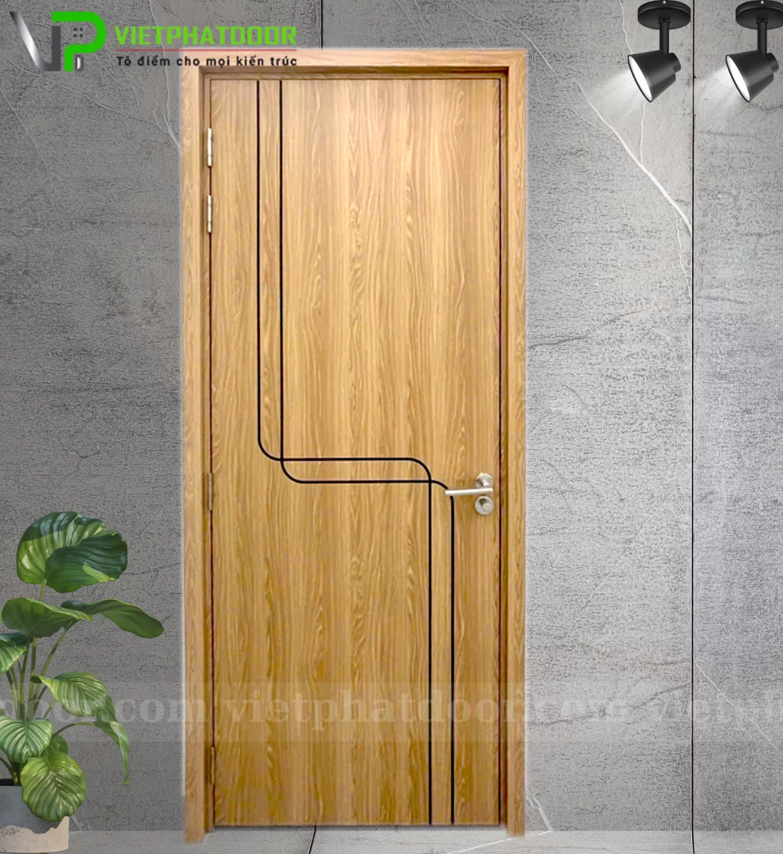 CỬA NHỰA GIẢ GỖ COMPOSITE VPB06 - CNC THAN TRE
