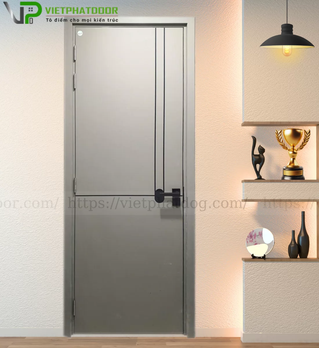 CỬA NHỰA GIẢ GỖ COMPOSITE VPD03 - CNC PHÔI ĐEN