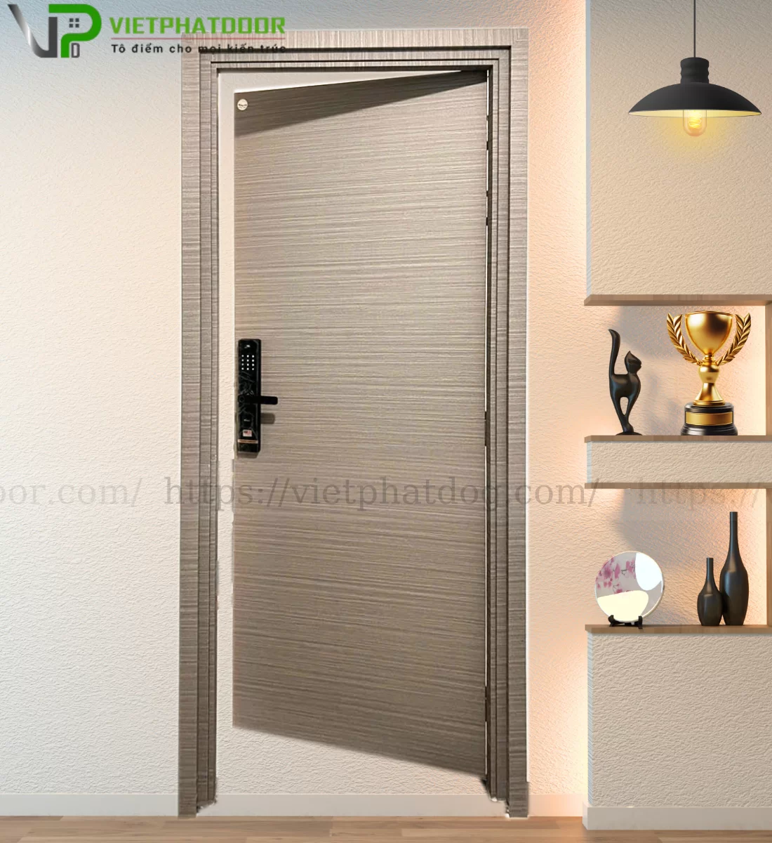 CỬA VÒM NHỰA GIẢ GỖ COMPOSITE VÂN NGANG - PHẴNG